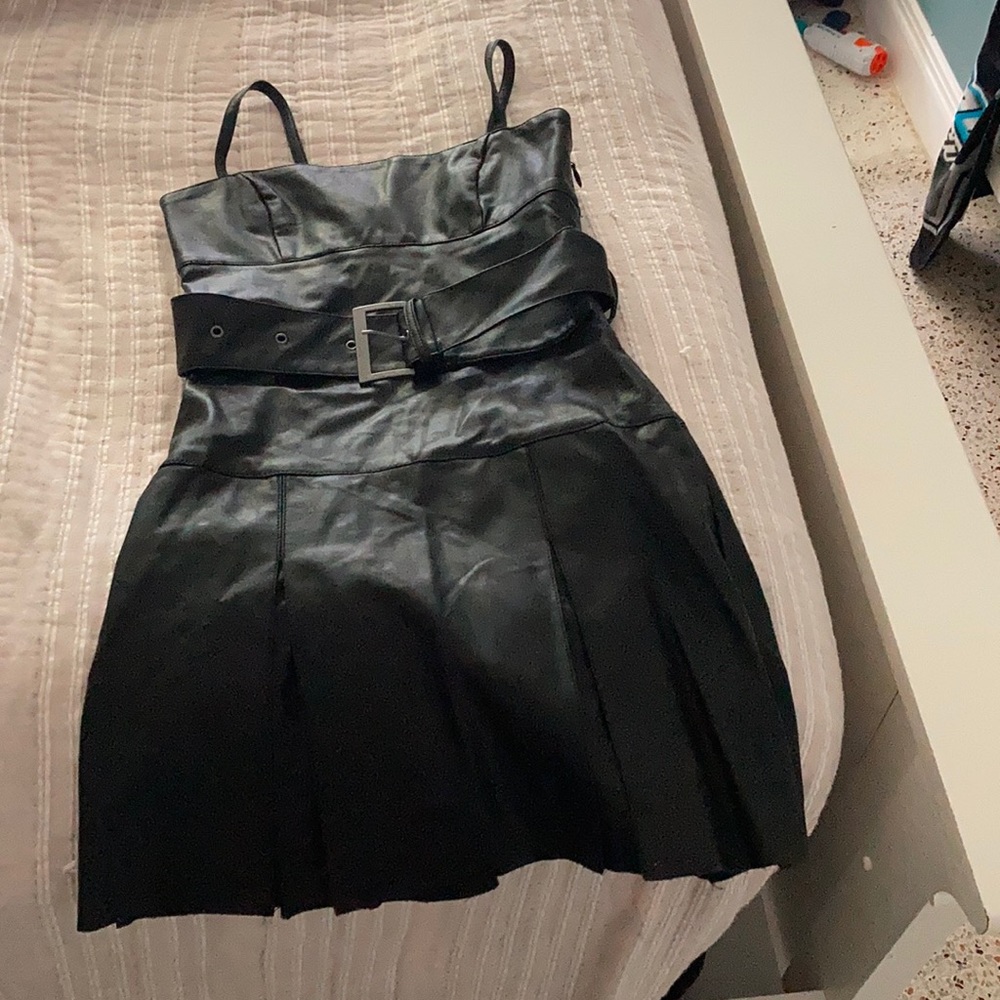 Free People Faux Leather Mini Dress